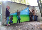 Graffiti Katarzyny Czerniawskiej w Parku Solvay - projekt nagrodzony w konkursie Dzielnicy IX.